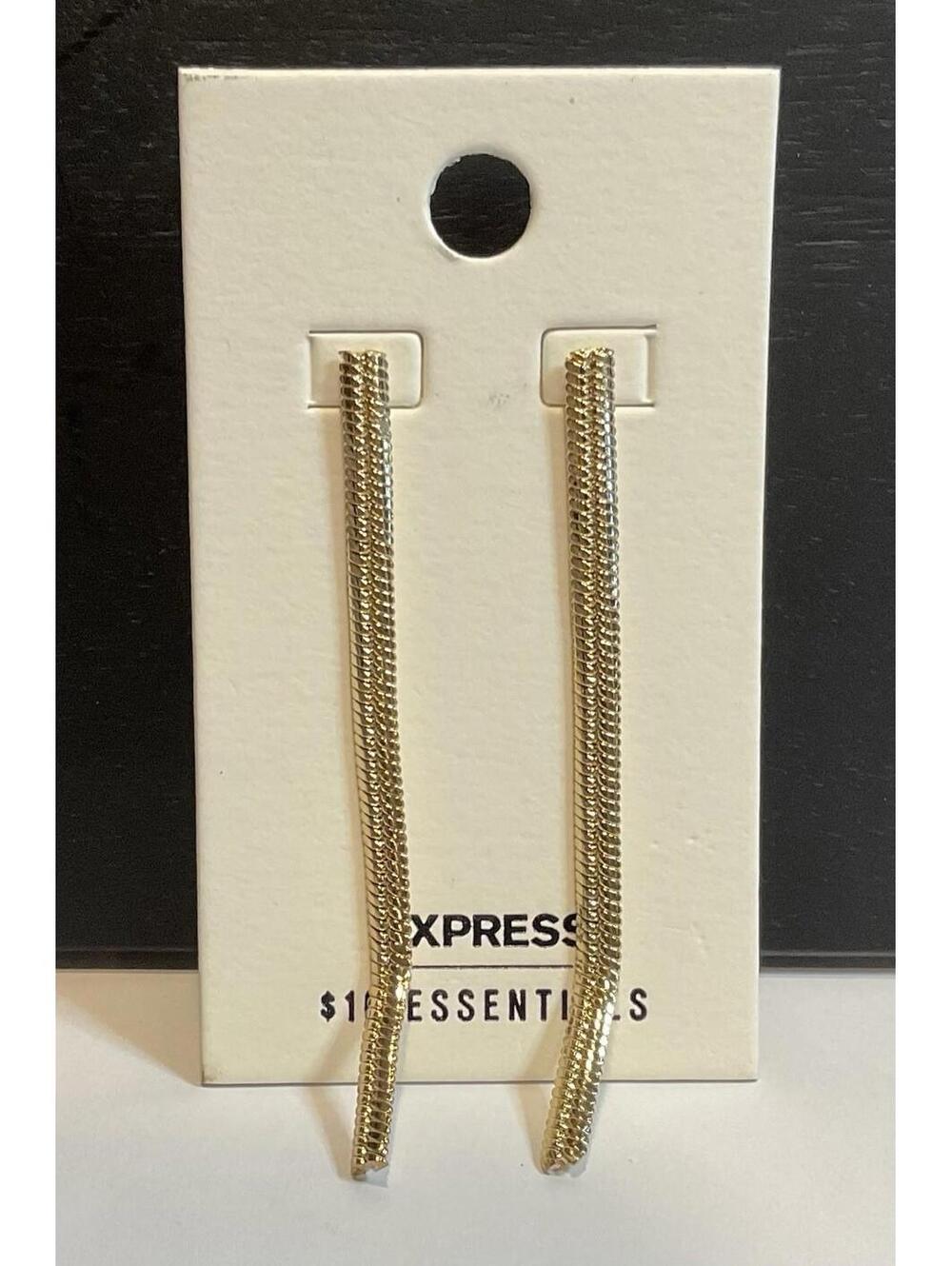 NWT Express Essentials Gold Tone Dangle Earrings # 1165